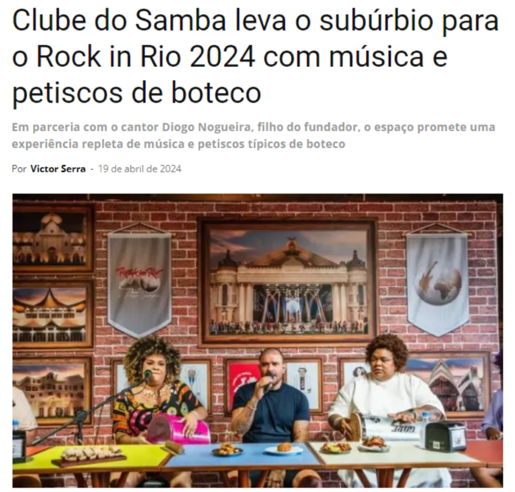 Matéria em jornal