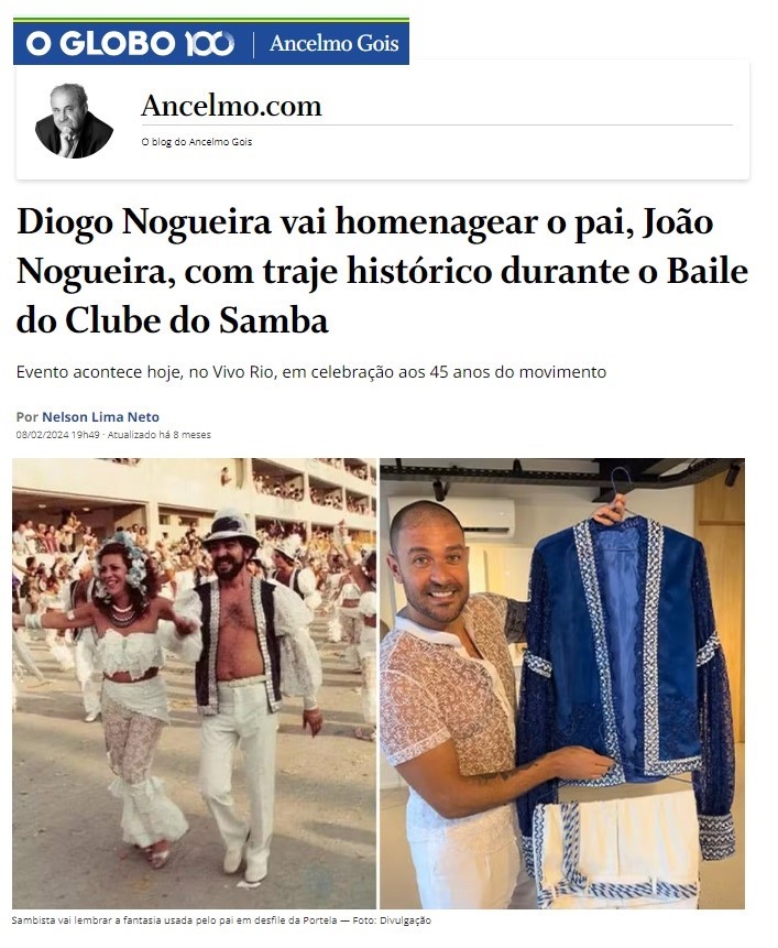 Matéria em jornal