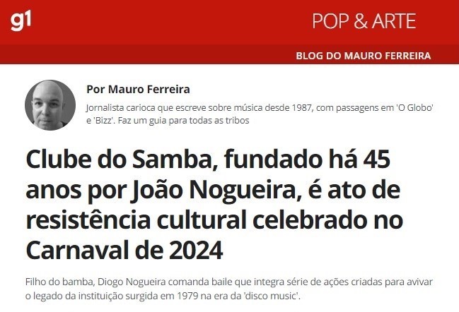 Matéria em jornal