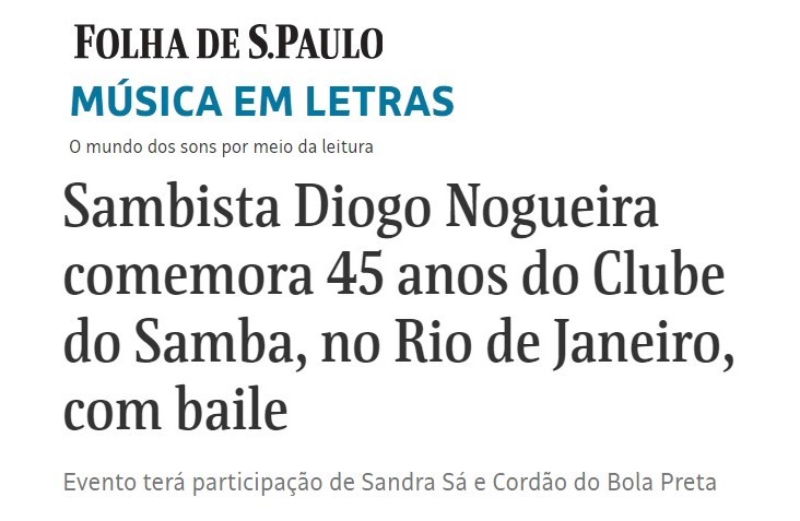 Matéria em jornal